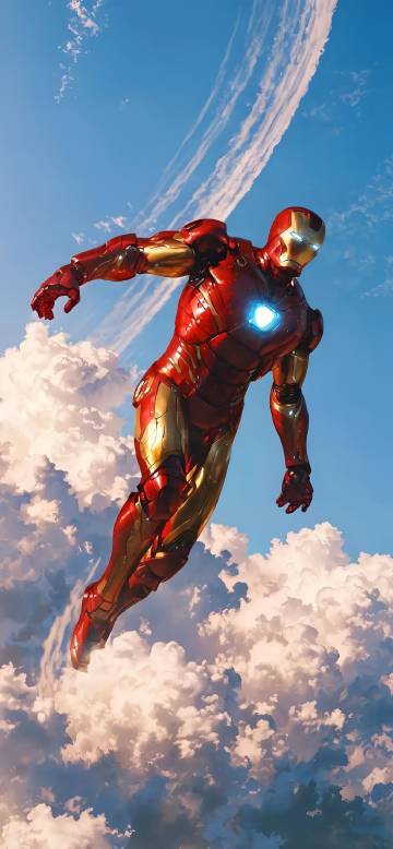Iron Man Flying In The Sky