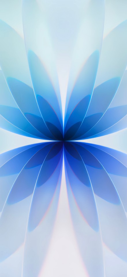 Iphone 17 Blue Kaleidoscope Floral Pattern 4K Wallpaper