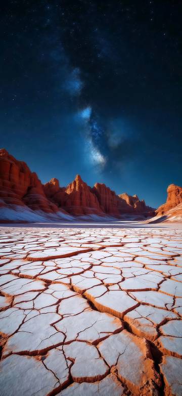 Milky Way over Red Desert Wallpaper