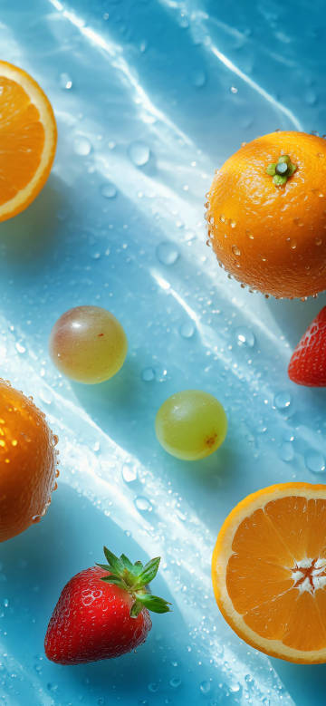 Fresh and tempting fruits on the table phone wallpaper