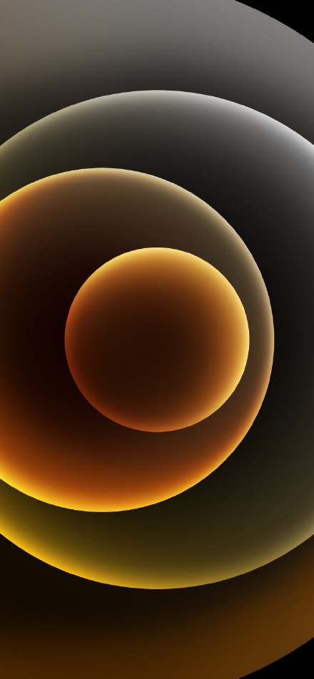 iPhone 12 Orbs Dark White Wallpaper