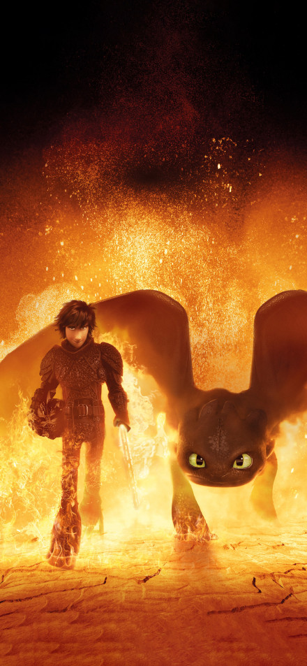 How to Train Your Dragon Hiccup and Toothless Fire Scene Wallpaper
