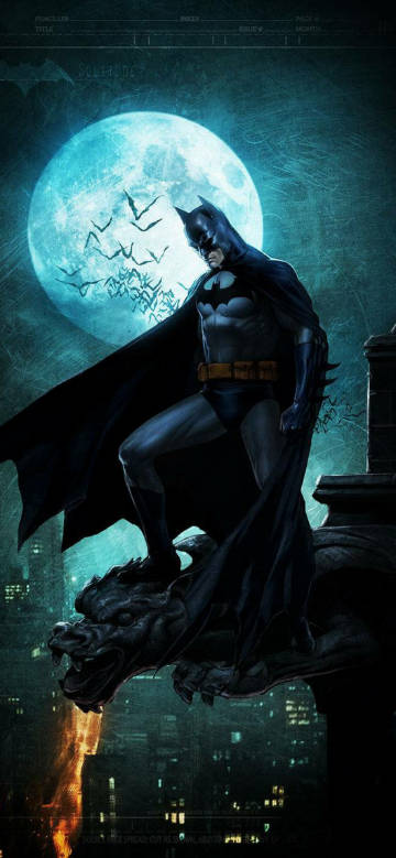 Batman Standing on Gargoyle with Full Moon 4K Phone Wallpaper Batman Standing on Gargoyle with Full Moon 4K Phone Wallpaper