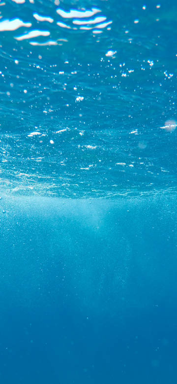 Underwater footage of clear blue water phone wallpaper