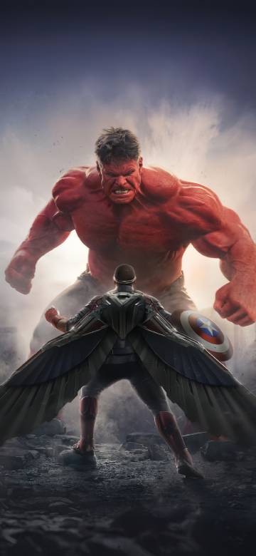 Epic Red Hulk and Captain America