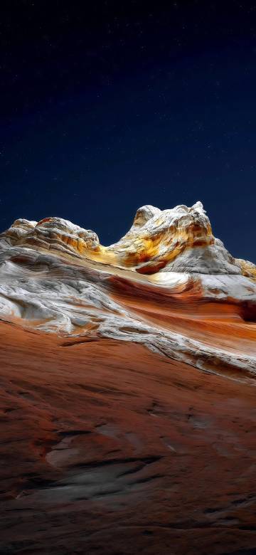 Fantasy rocks under the starry sky phone wallpaper