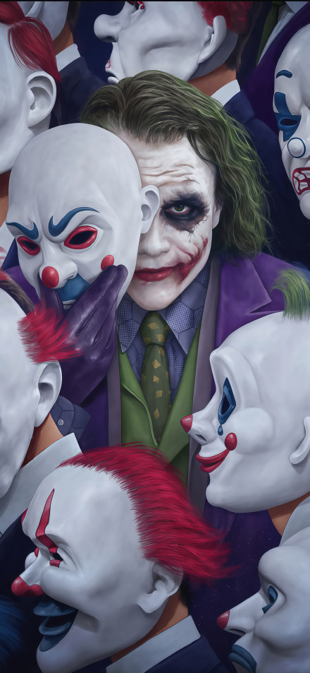 The joker in the mask phone wallpaper