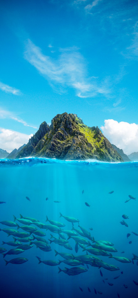 Fantasy island landscape wallpaper