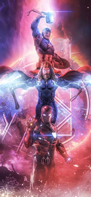 Epic Avengers Wallpaper 4K, Iron Man, Thor & Captain America