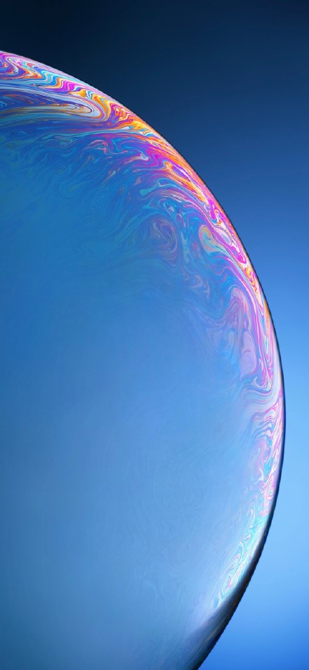 iPhone XR Blue Bubble Wallpaper