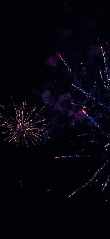 Romantic fireworks in the middle of the night Phone wallpaper
