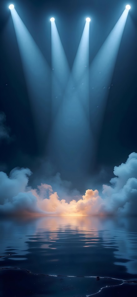 Clouds over water in the spotlight phone wallpaper