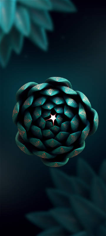 Unique shape of technological abstract flowers