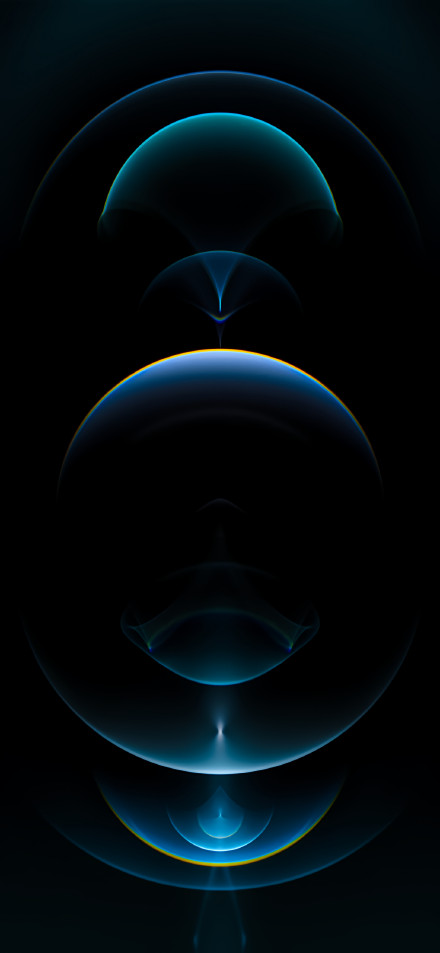 Glowing blue arc on black background 4K Phone Wallpaper