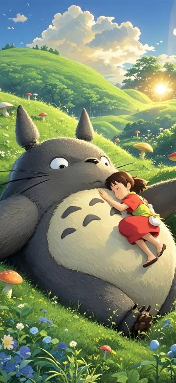 Hayao Miyazaki's My Neighbor Totoro phone wallpaper