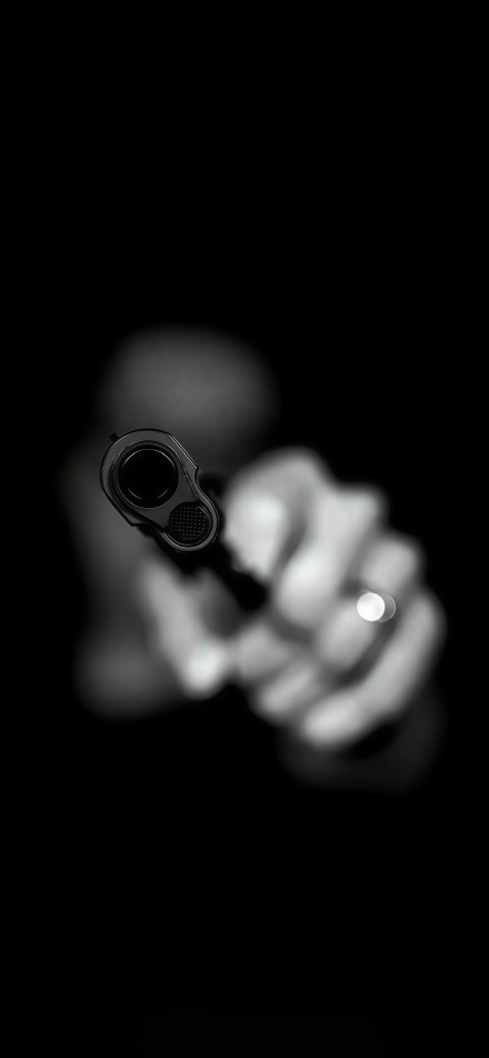 One hand holding a gun pointing forward phone wallpaper