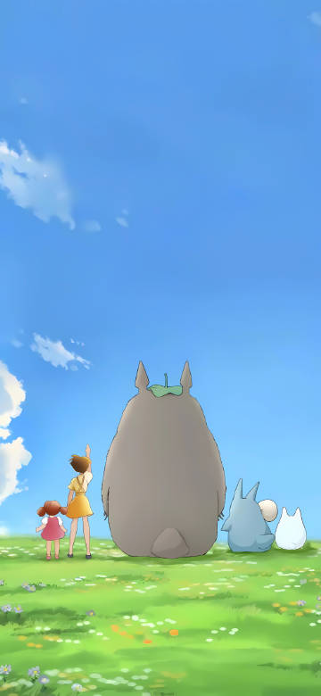 Totoro And Friends In A Sunny Green Meadow