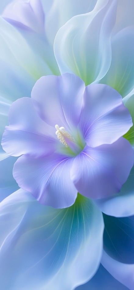 Close-Up of a Dreamy Blue and Purple Flower Petal 4K Wallpaper