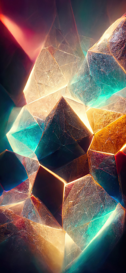 Glowing Gemstone Abstract Art Phone Wallpaper