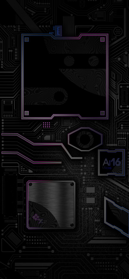 Glowing circuit black background phone wallpaper