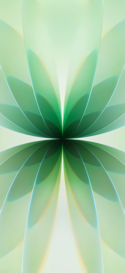 Iphone 17 Green Kaleidoscope Floral Pattern 4K Wallpaper