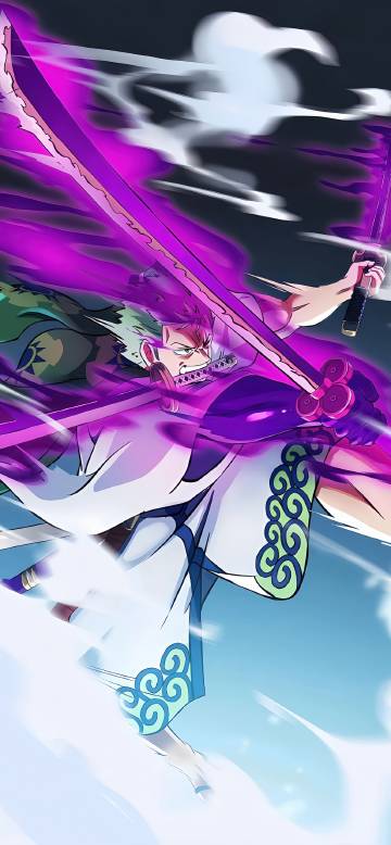 One Piece Zoro Purple Haki Sword 4K Wallpaper