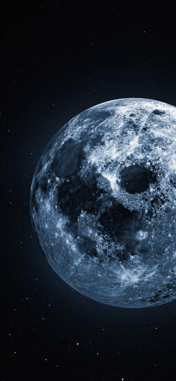 The Moon Floating in Dark Outer Space 4K Wallpaper