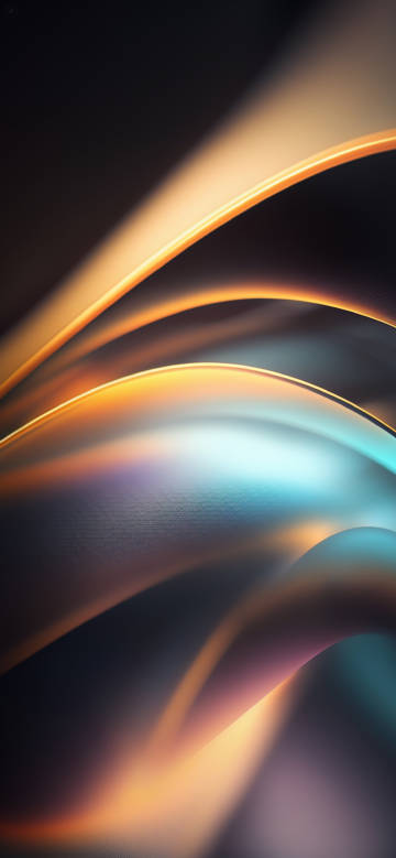 Orange and blue gradient abstract curves 4K phone wallpaper