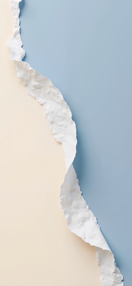 Torn Paper Line Between Blue and Beige Background
