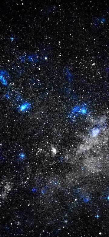 Blue nebula in the night sky phone wallpaper