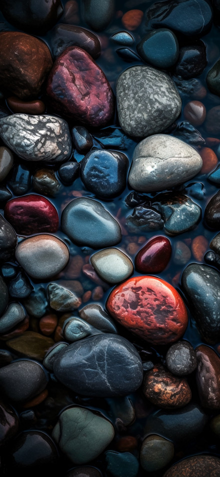 Colorful Wet River Stones 4K Nature Wallpaper