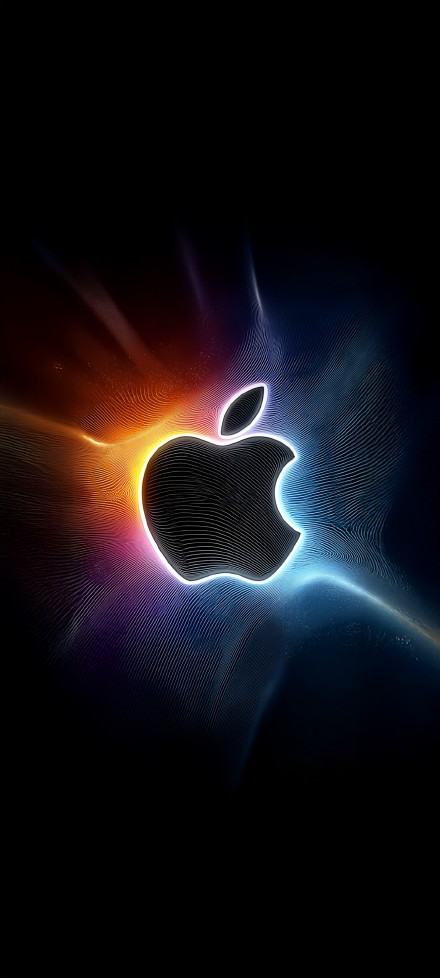 Black Aesthetic Luminous Apple Logo Iphone 4K Wallpaper