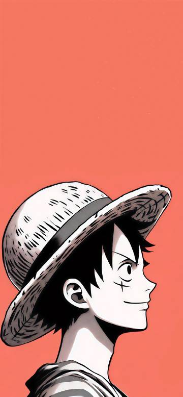 One Piece wallpaper,  Monkey D. Luffy, orange background