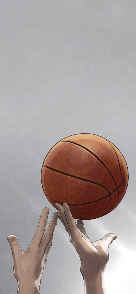 Hands Tossing A Basketball Against A Gray Sky 4K Wallpaper
