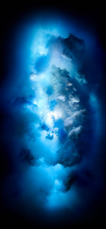 Amazing scene of blue ink mist phone wallpaper