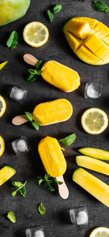 Tempting mango ice treats phone wallpaper