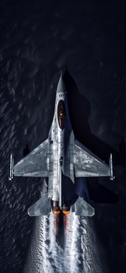 Top-View of a Powerful Fighter Jet 4K Wallpaper