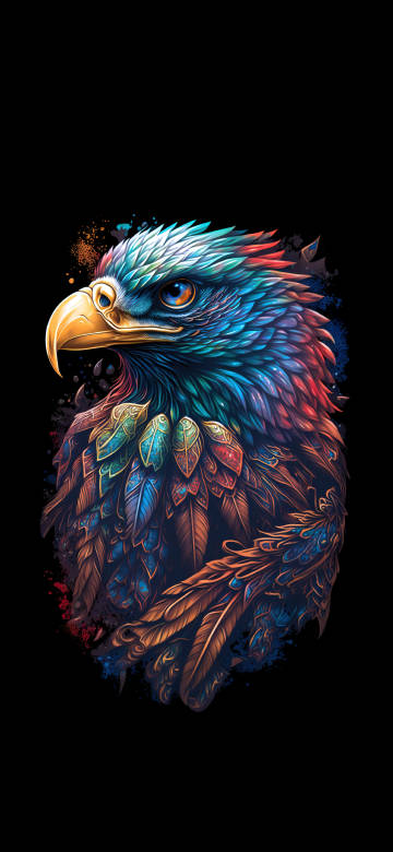 Fantasy Eagle Head Illustration 4K Phone Wallpaper