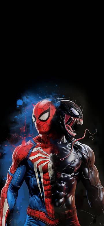Spider-Man & Venom Split Wallpaper