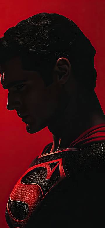Superman in red background 4K wallpaper