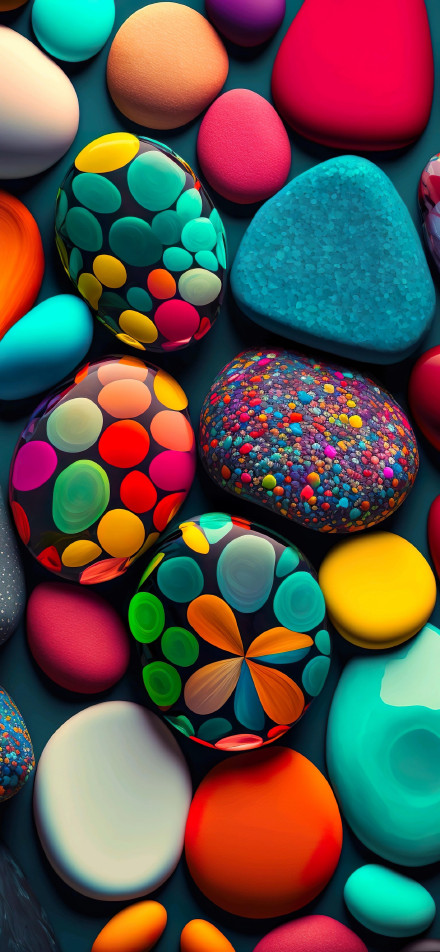 Richly patterned pebbles phone wallpaper
