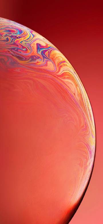 iPhone XR Orange Bubble Wallpaper