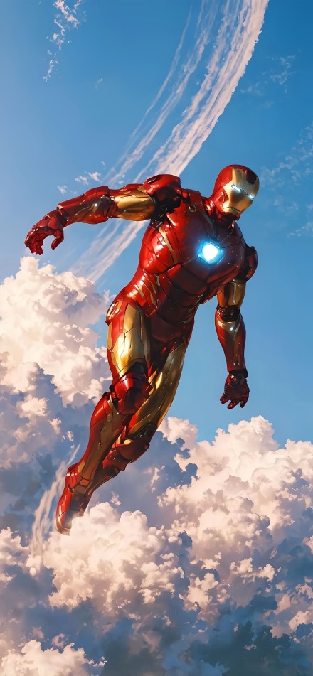 Iron Man Flying In The Sky