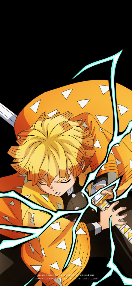 Zenitsu Agatsuma Using Thunder Breathing On Black Background 4K Wallpaper