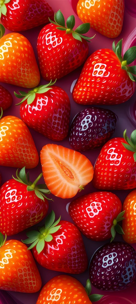 Fresh Juicy Strawberries 4K Wallpaper