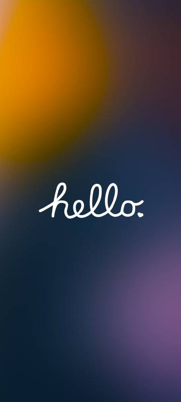 IOS 15's 'hello' splash screen wallpaper, Yellow and Purple Tones