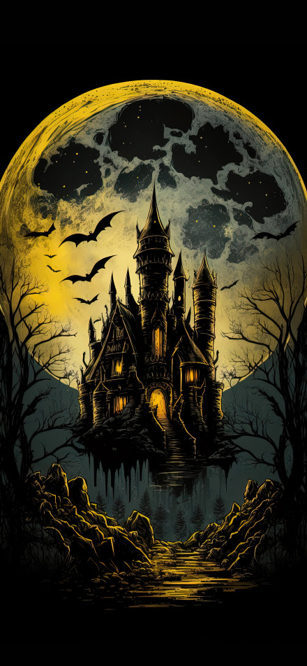 Halloween Scary Castle Phone Wallpaper