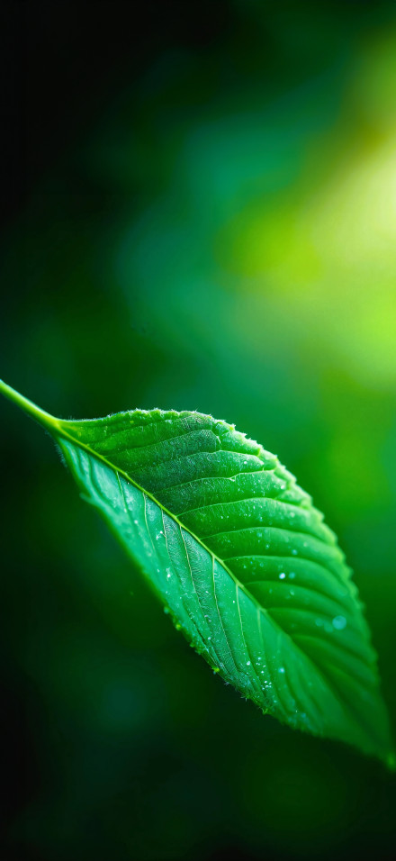 Green leaves blurred background 4k phone wallpaper