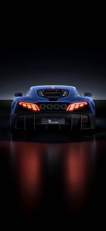 Cool Blue Sports Car Tail Lights 4K Wallpaper
