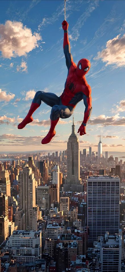 Spider-Man Swinging Over NYC HD Wallpaper